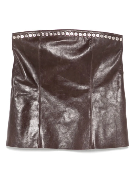  Paloma Wool Leather Mini Skirt - Brown 