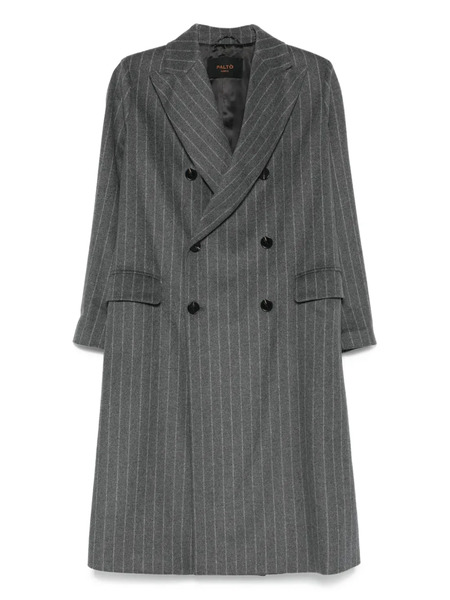  Paltò Pinstripe Double-breasted Coat - Grey 
