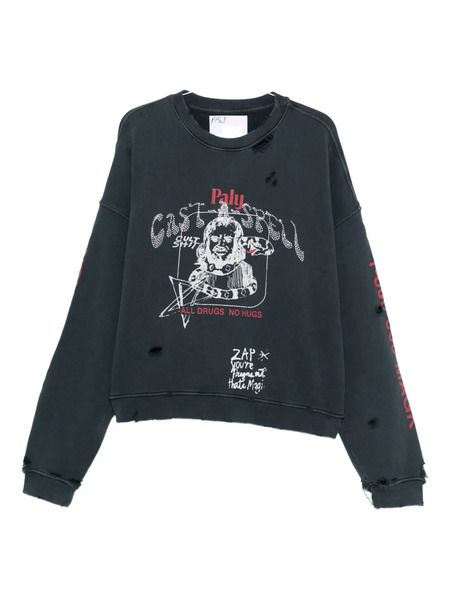  Paly Cast-a-spell Distressed Sweatshirt - Black 