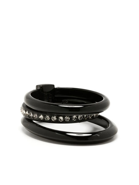  Panconesi Solar Crystal Stacked Ring - Black 