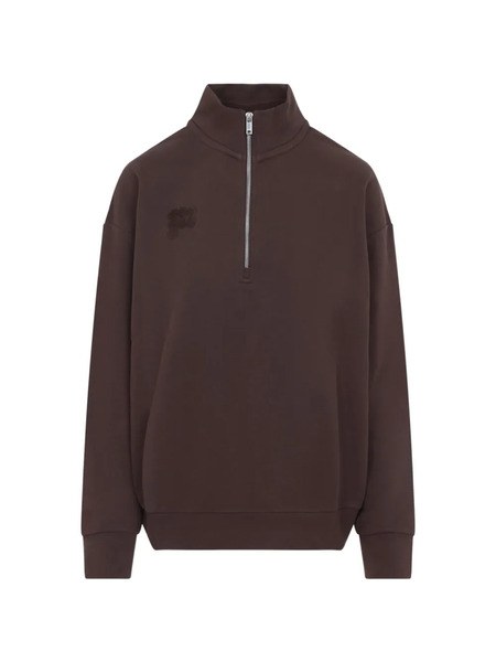  Pangaia Half-zip Mock-neck Sweatshirt - Brown 