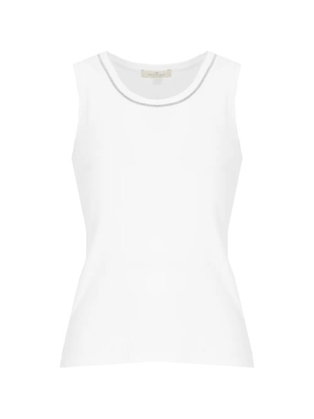  Panicale Bead-embellished Round-neck Tank Top - White 