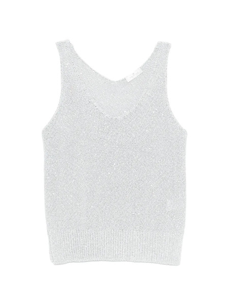  Panicale V-neck Knitted Vest - Silver 
