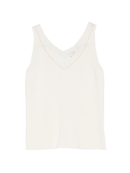  Panicale V-neck Tank Top - White 