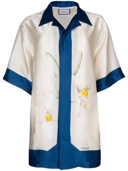  Pantamolle Floral-print Silk Shirt - White 