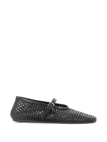  Pantanetti Woven Buckle Strap Ballet Flats - Black 