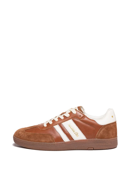  Pantofola D'oro Stripe Leather Sneakers - Brown 