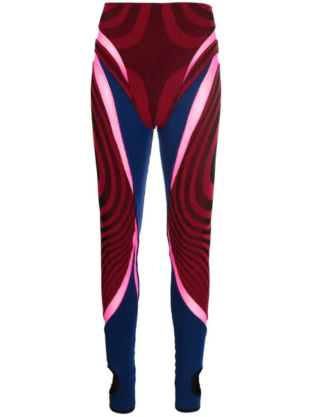  Paolina Russo Panelled Ribbed Leggings - Red 
