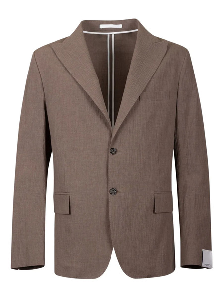  Paolo Pecora Canvas Button Blazer - Brown 