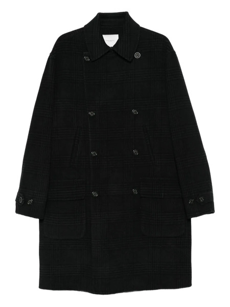  Paolo Pecora Checkered Coat - Black 