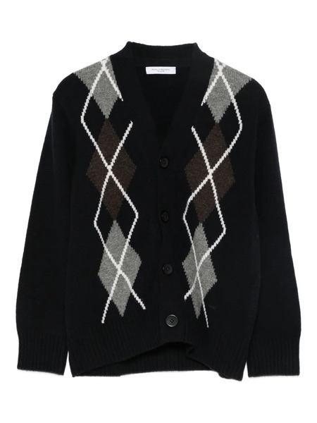  Paolo Pecora Kids Argyle-pattern Cardigan - Blue 
