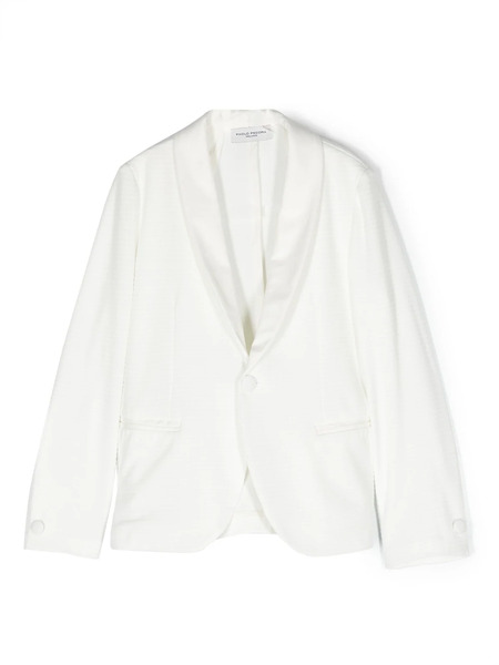  Paolo Pecora Kids Knitted Single-breasted Blazer - White 