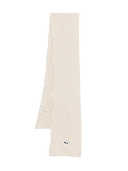  Paolo Pecora Kids Logo-patch Ribbed Scarf - Neutrals 