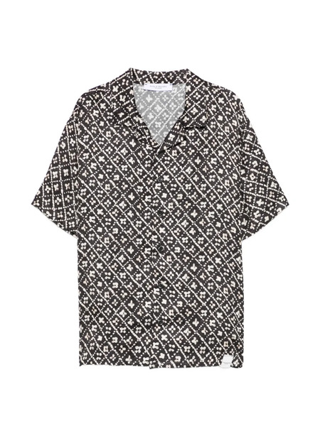  Paolo Pecora Kids Patterned Short-sleeve Shirt - Black 