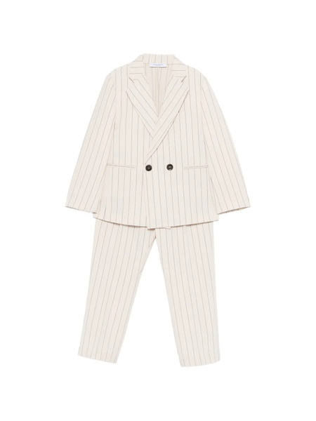  Paolo Pecora Kids Pinstripe Single-breasted Suit - Neutrals 