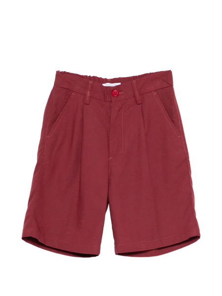  Paolo Pecora Kids Pleated Shorts - Red 