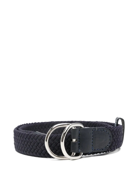  Paolo Pecora Kids Woven Leather Belt - Blue 