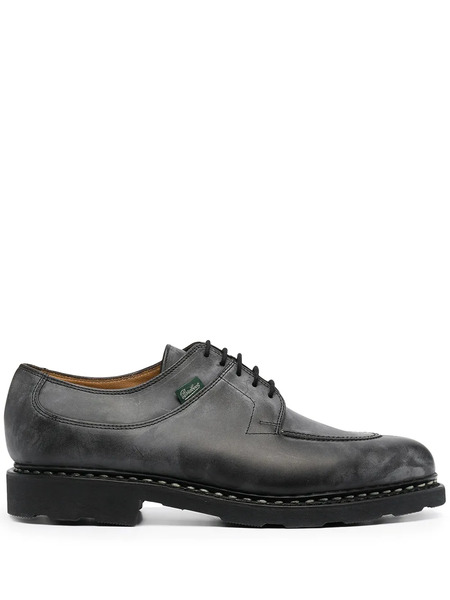  Paraboot Distressed Leather Lace-up Derby Shoes - Black 