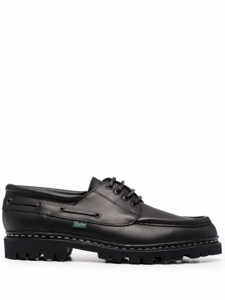  Paraboot Ridged Sole Boat Shoes - Black 