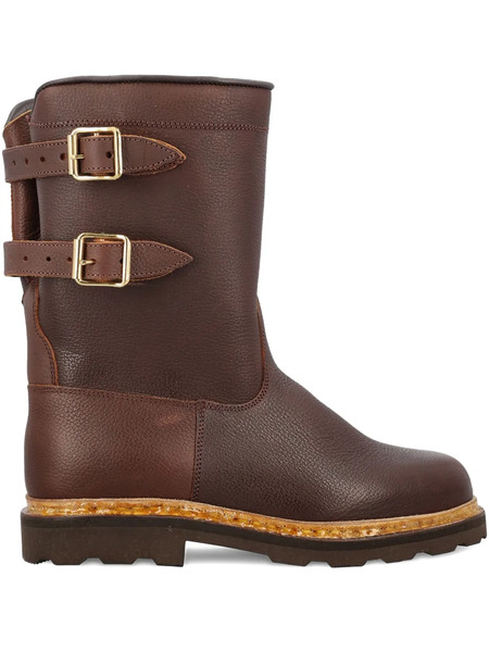  Paraboot Sanglier Double-buckle Leather Boots - Brown 