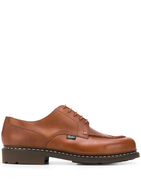  Paraboot Stitch-detail Leather Derby Shoes - Brown 