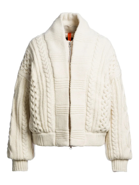  Parajumpers Cable-knit Zip-front Cardigan - White 