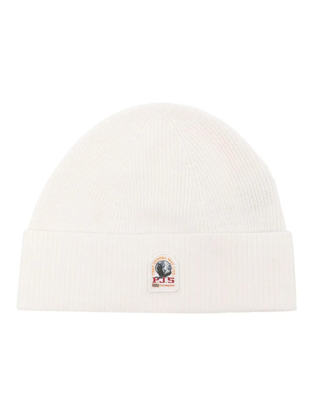  Parajumpers Logo-patch Ribbed-knit Beanie - White 