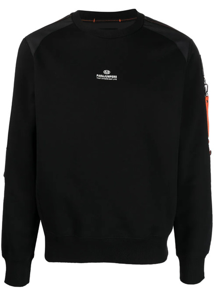  Parajumpers Sabre Logo-patch Cotton-blend Sweatshirt - Black 