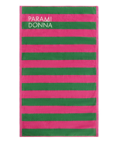  Paramidonna Kids Medium Striped Beach Towel - Pink 