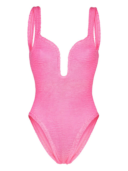 Paramidonna Mika Textured One Piece Swimsuit - Pink 