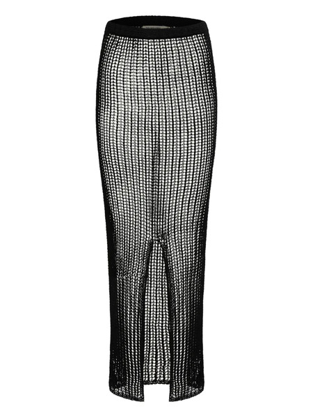  Paramidonna Penelope Crochet Maxi Skirt - Black 
