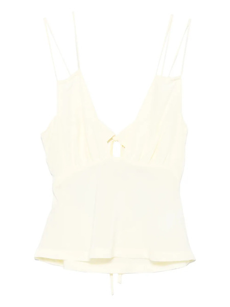  Paris Georgia Bernie Tie-front Ruffled Camisole - Yellow 