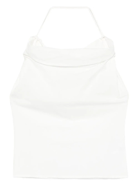  Paris Georgia Christophe Halterneck Draped Top - White 