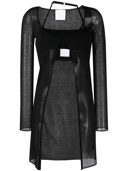  Paris Georgia Cut-out Semi-sheer Top - Black 