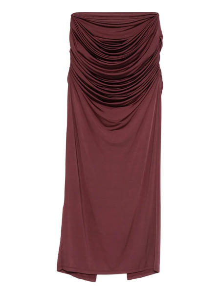  Paris Georgia Draped Midi Skirt - Oxblood 