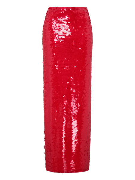  Paris Georgia Mermaid Sequin Maxi Skirt - Red 