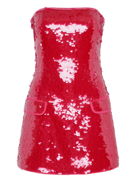  Paris Georgia Mermaid Sequin Strapless Mini Dress - Red 