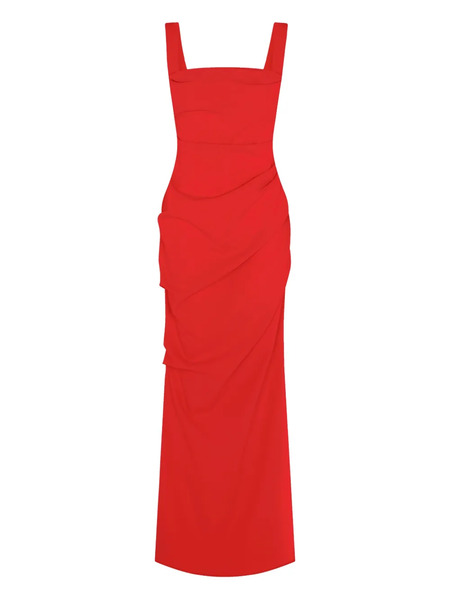  Paris Georgia Square-neck Draped Maxi Dress - Red 