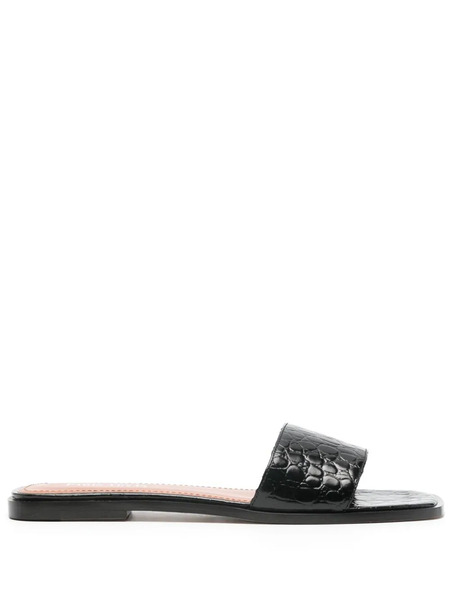  Paris Texas Crocodile-effect Leather Sandals - Black 