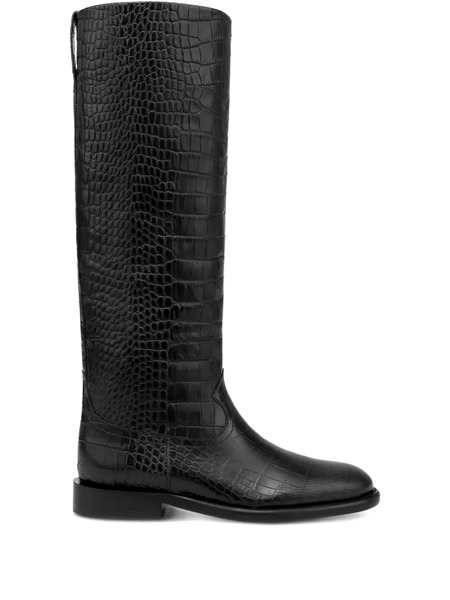  Paris Texas 20mm Montana Croco-embossed Leather Boots - Black 