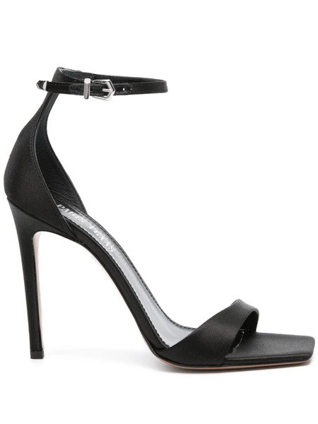  Paris Texas 100mm Silk Sandals - Black 