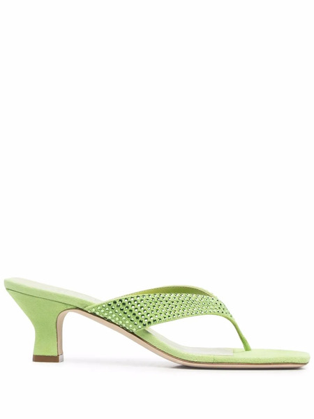  Paris Texas Rhinestone-embellished Leather Sandals - Green 
