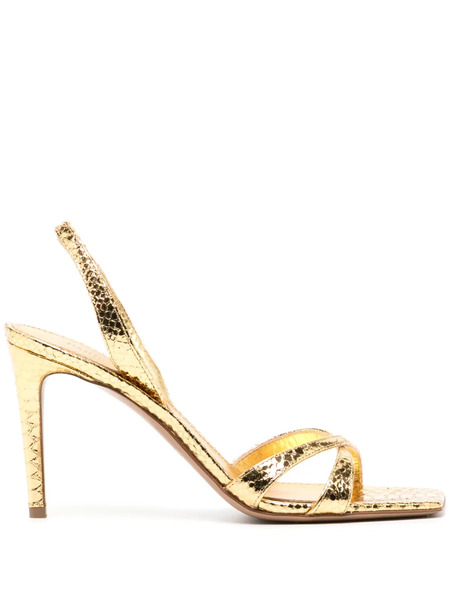  Paris Texas Stiletto 85mm Leather Sandals - Gold 