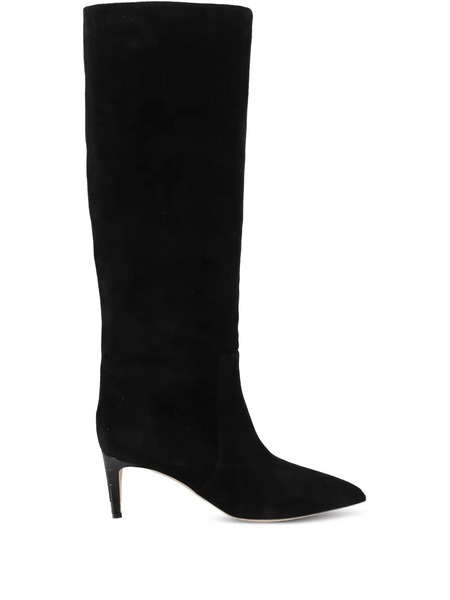  Paris Texas Suede Pointed-toe Knee-high Boots - Black 