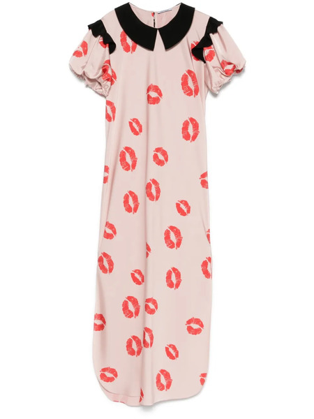 Parlor Kiss-print Midi Dress - Pink 