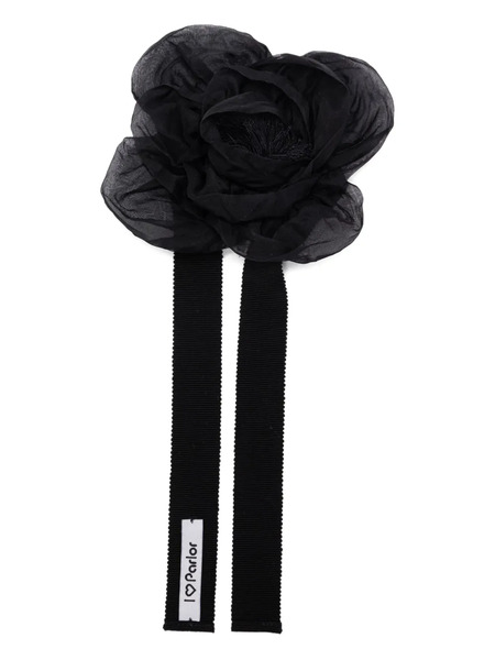  Parlor Rose-shaped Choker Necklace - Black 