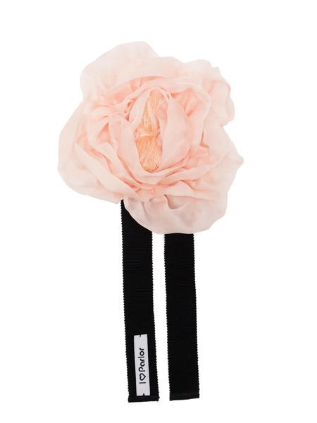  Parlor Silk-flower Choker Necklace - Pink 