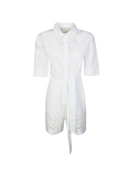  P.a.r.o.s.h. Belted Eyelet Playsuit - White 