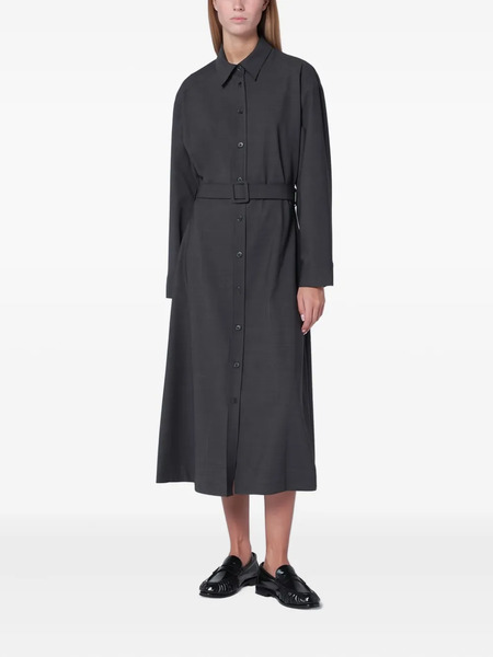  P.a.r.o.s.h. Belted Midi Shirt Dress - Grey 