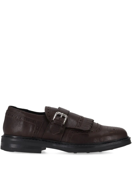  P.a.r.o.s.h. Buckle Fringed-detail Monk Shoes - Brown 